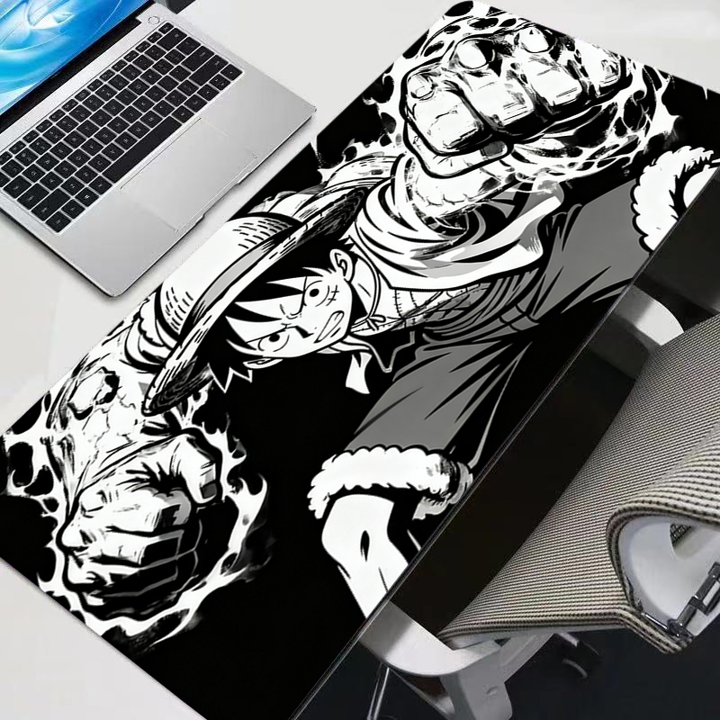 Gaming Accessories For Laptop - Zwart-wit muismat uit één stuk Luffy