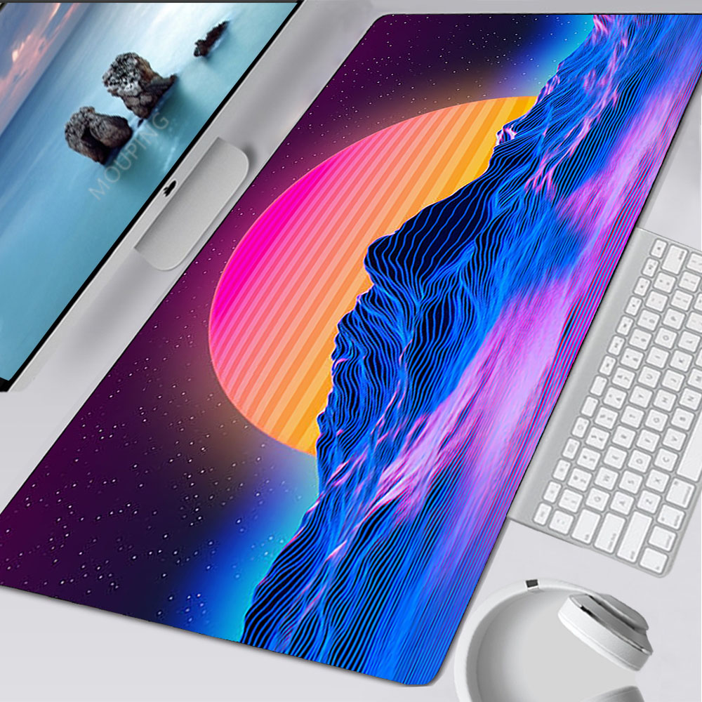 Gaming Accessories Table - Vaporwave Muismat Retrowave/synthwave 900x400 Muismat Leuke