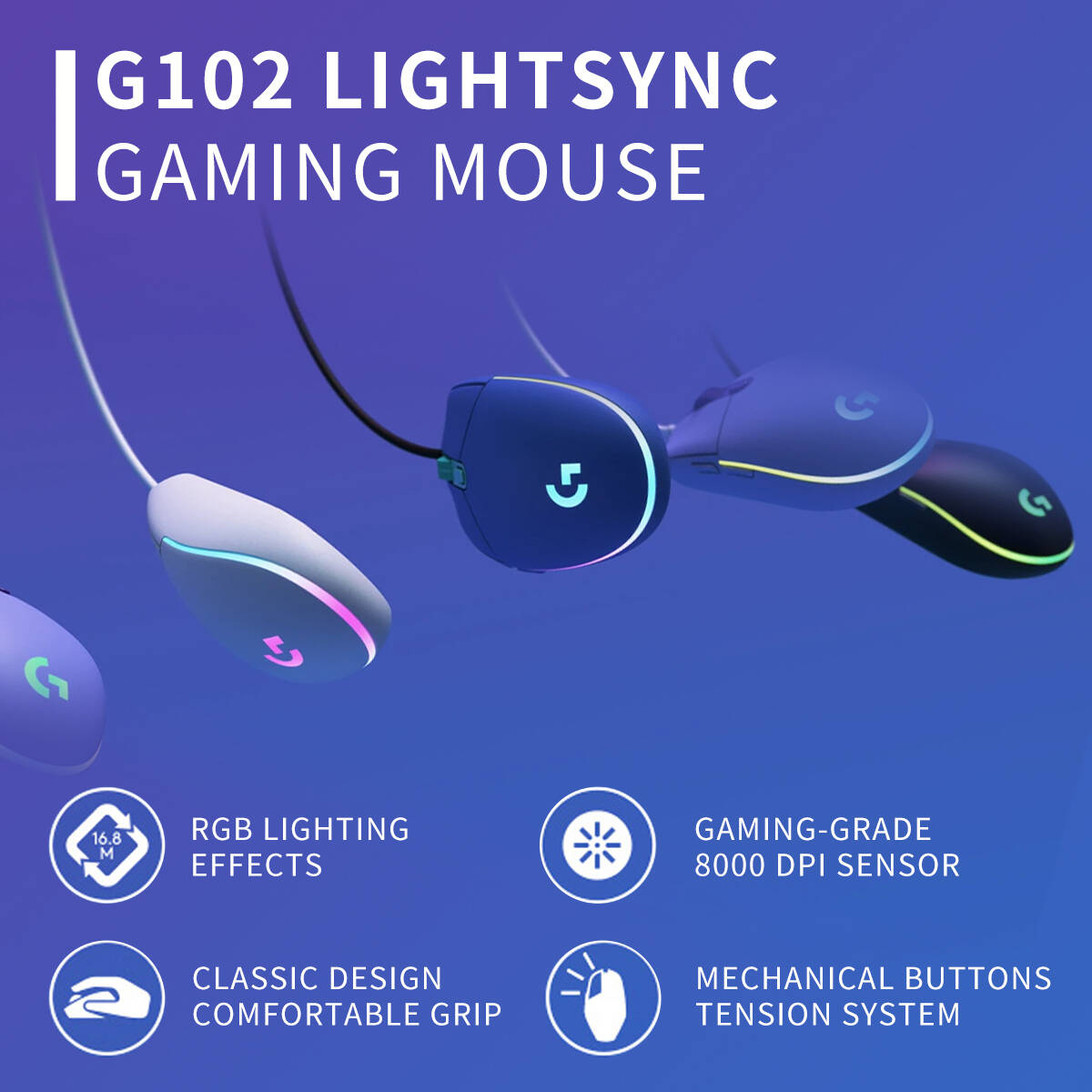 Logitech G102 Bedrade Gamingmu - Gaming Accessories Online recensie en prijs