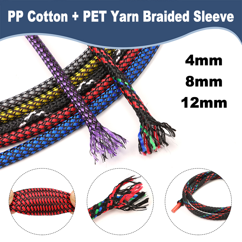 10M/Roll Nieuwe PET Garen + PP - Cable Sleeve Braided recensie en prijs